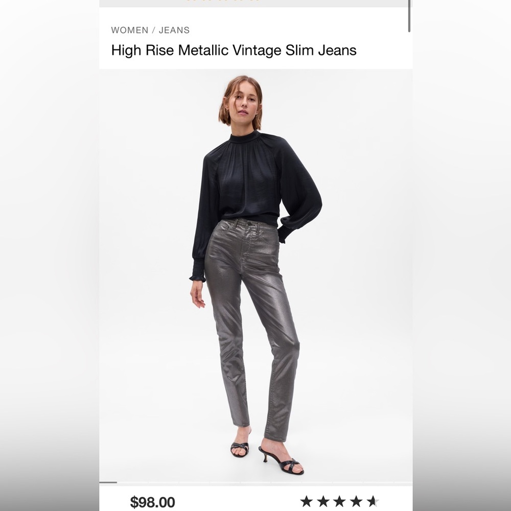 Gap High Rise Metallic Vintage Slim Jeans